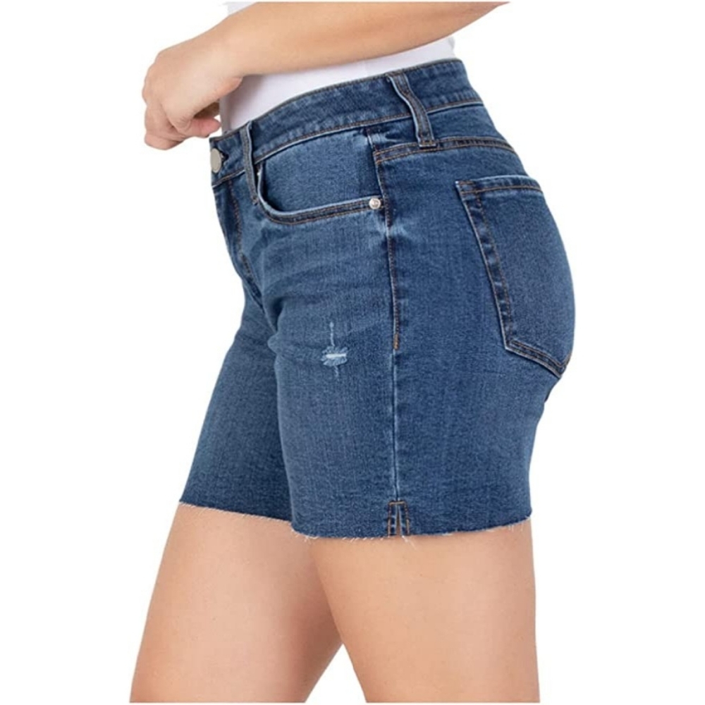 Seven7 Womens 5" Inseam Cut Hem Weekend Denim Short Wildfire NWT - Picture 3 of 4